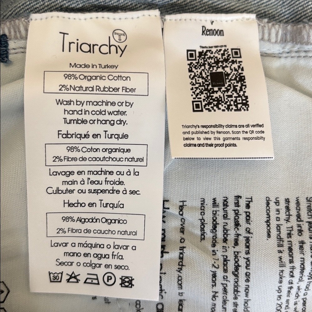 Triarchy Ms. Triarchy High Rise Straight legs Light blue Jeans - 27 Coreva NWT - Picture 11 of 12
